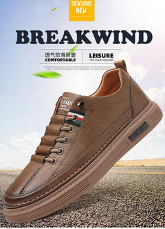 New Leather Shoes for Men Non-slip Sports Fashion Comfortable Sneakers Male Flat Slip-on Casual Brand Men's Casual