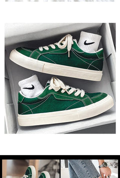 Men Skateboarding Shoes Canvas Thick Bottom Platform Shoes Comfortable Breathable Vulcanized Shoes Casual Sneakers Student Shoe