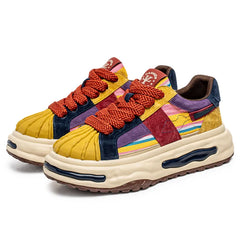 Sneakers Casual Mens Designer Dissolved Sole Board Shoes Fashion Leather Fabric Breathable Height Increased Platform Sport Shoes