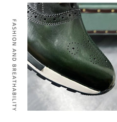 Spring Casual Shoes Men's Genuine Leather Anti-skid Sports Shoes Outdoor Walking Shoes Classic Pointed Breathable Leather Shoes