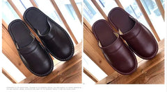 Inexpensive slippers house men indoor slides shoes big size 47 48 man mules closed toe faux leather slippers unisex couple shoes