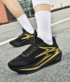 Men Women Carbon Plate Running Shoes Soft Cushion Shock Absorbing Sports Shoes Unisex Sneakers Light Anti-Slip Training Shoes