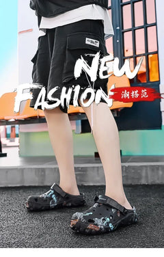 Plus Size 47 Summer Men Sandals Clogs Outdoor Garden Clogs Hole Shoes Male Casual Shoes Water Shoes Comfort Home Soft Slippers