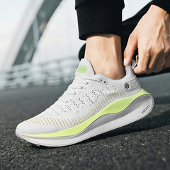 Men's breathable mesh thick-sole running shoes four season soft-sole non-slip outdoor casual sports shoes fashion light sneakers