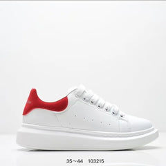 Fashionable Thick Bottomed Casual Shoes Leather Heightening Couple Sneakers Comfortable Breathable Low Top Sports Shoes