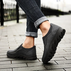 Leather Men Casual Shoes Comfortable Man Walking Runnning Sneakers Breathable Man Loafers Slip on Driving Shoes Zapatos Size 48