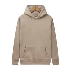 2025 Men's Solid Color Hooded Sweaters Men's Warm Wool Sweater Fashionable Street Clothing Loose  Breathable Jersey Brand Hooded