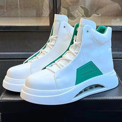 Luxury brand casual sneaker for men White high top air cushion sneakers Man Comfortable Soft Lace up botas masculino 2024
