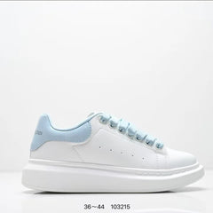 Fashionable Thick Bottomed Casual Shoes Leather Heightening Couple Sneakers Comfortable Breathable Low Top Sports Shoes