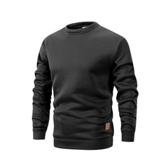Men's Warm Crew Neck Sweatshirt Fleece Lined Thermal Pullover Autumn Winter Fashion Casual Sweater Loose Knit Long Sleeve Hoodie