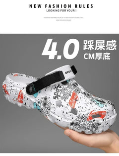 Plus Size 47 Summer Men Sandals Clogs Outdoor Garden Clogs Hole Shoes Male Casual Shoes Water Shoes Comfort Home Soft Slippers