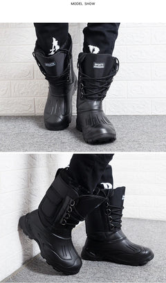 Winter Men's Waterproof Sneakers 2025 Outdoor Snow Boots for Men Thickened Warm Fishing Non-slip Hiking Boots Male Plus Size 46