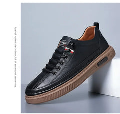 New Leather Shoes for Men Non-slip Sports Fashion Comfortable Sneakers Male Flat Slip-on Casual Brand Men's Casual