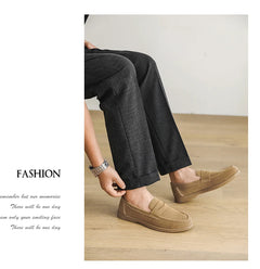 Genuine Leather Men Casual Shoes Luxury Brand Breathable Slip on Black Driving Shoes Moccasins Plus Size 39-45 Soft Men Loafers