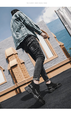Men's Casual Boots Soft Sole Anti Slip Four Seasons Work Outdoor Botas Student Sports Boot Fashion Youth Versatile Trendy Boots