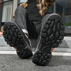 Retro Style Leather Loafers Mens Comfort Casual Shoes Breathable Male Driving Footwear Moccasin Travel Climbing Camping Footwear