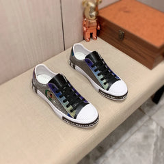 Men's Genuine Leather Sports Sneakers Casual Leather Strap Light Soft Sole Comfortable Lace-Up Shoes