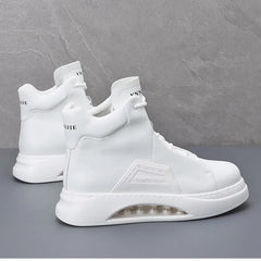 Luxury brand casual sneaker for men White high top air cushion sneakers Man Comfortable Soft Lace up botas masculino 2024