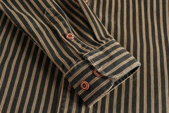 2025 Autumn And Winter New American Retro Stripe Long-Sleeve Lapel Shirt Men's Simple Fashion Washed Multi-pocket Casual Blouses