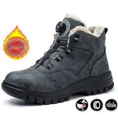 Rotating Buttons Work Boots Men Steel Toe Shoes Safety Boots Puncture-Proof Protective Shoes Waterproof Indestructible Shoes New