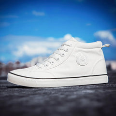 High Top Canvas Shoes Men Shoes Fashion Classics Casual Shoes Solid Color Lace Up Running Shoe High Quality Flat Male Sneakers