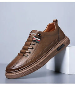 New Leather Shoes for Men Non-slip Sports Fashion Comfortable Sneakers Male Flat Slip-on Casual Brand Men's Casual