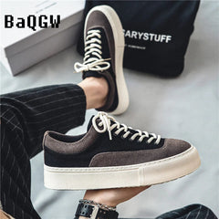 Korean Fashion Casual Canvas Sneakers Men Harajuku Platform Canvas Shoes Man Breathable Men's Vulcanized Shoes Zapatos De Lona