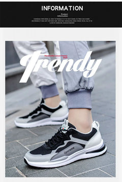 New Men's Breathable Low-Top Lace-Up Casual Shoes Comfortable Sports Shoes Lightweight PU Mesh Upgraded Version Fashionable