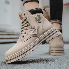 2026 Winter Ankle Boots Men's Boots Outdoor Yellow Boots Classic Design High Top Men Casual Shoes Botas Para Hombre