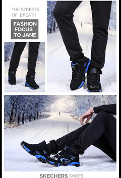 Men's Snow Boots Winter Warm Couple Casual Sneakers Fashion Leather Outdoor Sport Running Tenis Men Non-slip Big Size 48 Trainer