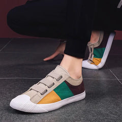 Fashion Men's Canvas Sneakers Casual Shoes Breathable Flat Buckle Loafers Shoes Summer Autumn Mens Designer Men Board Shoes