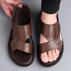 British Style Men's Outdoor Beach Shoes Summer Trend Thick Soled Wear-resistant Men's Oxford Shoes Breathable Casual Sandals