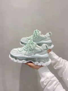 Shoes Women Sneakers Fashion Sole Design Light Color Summer Chunky Luxury Casual Sports Lace-up Basic Walking Shoes