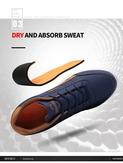 Shoes for Lace Up Footwear Vulcanized Men Leather Sneaker Waterproof Casual Comfortable Men's Sneaker Man Shoe Masculino