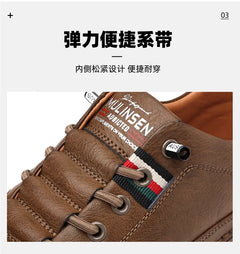 New Leather Shoes for Men Non-slip Sports Fashion Comfortable Sneakers Male Flat Slip-on Casual Brand Men's Casual