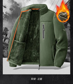 Men's Outdoor Fleece Jacket Autumn Winter Thickened Polar Fleece with Added Insulation New Season Warm Casual Coat