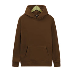 2025 Men's Solid Color Hooded Sweaters Men's Warm Wool Sweater Fashionable Street Clothing Loose  Breathable Jersey Brand Hooded