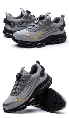 Indestructible Steel Toe Shoes for Men Women Construction Industrial Work Safety Sneakers Rotated Button Easy Wear