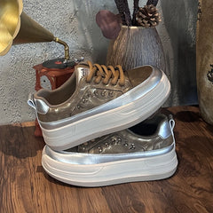 AIYUQI 2026 New Women's sneakers Shoes Flat Casual Women Skateboard Shoes Lace-Up Leopard Print female Dexterity Shoes
