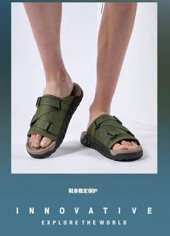Men's Thick Soled Round Toe Fashionable Slippers Women's Comfortable Breathable Casual, Wear-resistant Sandals Summer Slippers