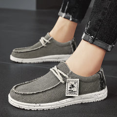 Men's Canvas Shoes Summer 2023 New Lightweight Breathable Soft Slip on Casual Shoes Fashion Beach Vacation Loafers Men Footwear