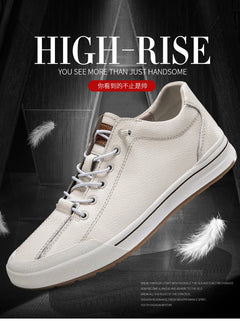 Genuine Leather Casual Shoes for Men 6CM Height Increase Sports Shoes High Quality Flats Shoes Male Brand Office Work Shoe