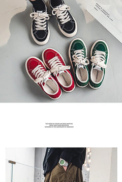 Men Skateboarding Shoes Canvas Thick Bottom Platform Shoes Comfortable Breathable Vulcanized Shoes Casual Sneakers Student Shoe