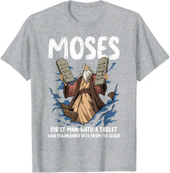 Funny Moses Shirt Christian Humor Bible Gospel Data Cloud T-Shirt