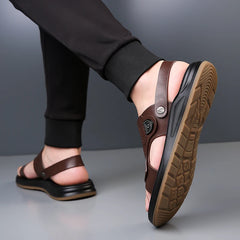 British Style Men's Outdoor Beach Shoes Summer Trend Thick Soled Wear-resistant Men's Oxford Shoes Breathable Casual Sandals