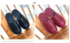 Inexpensive slippers house men indoor slides shoes big size 47 48 man mules closed toe faux leather slippers unisex couple shoes