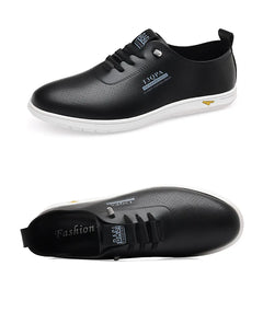 2025 Shoes for Men Leather Casual Shoes Summer New Microporous Slip-on Loafers Fashion Round Toe Sandals Driving Shoes