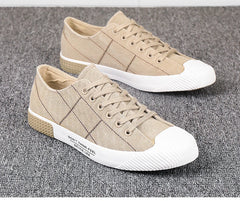 New Men's Low-cut Canvas Shoes Students Joker Lace-up Casual Shoe.