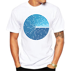 TEEHUB Mountain Sunset Brushstrokes Men T-Shirt African Safari Sunset T Shirts Short Sleeve Tshirts Geometric Harajuku Tee