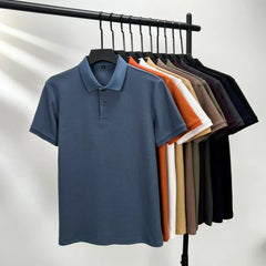 Men's 100% Cotton Polo Shirt - Summer Casual Breathable Tee,19 Colors,Ideal for Golf and Sports,Business Casual,Silk-Like Finish